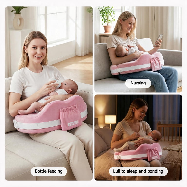 Vipuse Minikid Nursing Pillow, 60D Memory Foam Pink photo 5