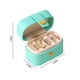 thumbnail image 3 of Organizador de estuche de joyería de viaje - Mini caja de joyas con interior de terciopelo para anillos, collares, pendientes - Almacenamiento portátil en PU para mujeres, regalos de damas de honor, 3 of 7