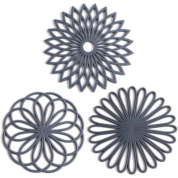 Silicone Trivet Mat - Hot Pot Holder Hot Pads for Table & Countertop - Trivet for Hot Dishes - Non-Slip & Heat Resistant Modern Kitchen Hot Pads for Pots