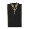 thumbnail image 6 of Womens Elegant Black Kaftan Dress Gold Embroidery V Neck Loose Maxi Gown Beach Resort Evening Party Wear, 6 of 8