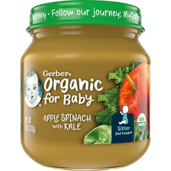 Gerber 2nd Foods  for Baby Baby Food, Apple Spinach Kale, 4 oz Jar