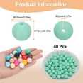 thumbnail image 2 of Uxcell 40Pcs Silicone Beads 15mm Silicone Beads Bulk for Pens Loose Round for Keychain Bracelet Necklace DIY Crafts Making Mint Green, 2 of 6