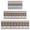 Brown Geometric Striped, variant on Blue Paisley and Floral Pattern Kitchen Rugs Sets Of 3,Kitchen Runner Rugs Non Skid Washable,Decorative Kitchen Floor Mats for Kitchen,Sink,Laundry,17"x30" 17"x47" 17"x59"
