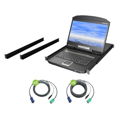 UPC: 0881317520081 | IOGEAR 18.5  Widescreen Short Depth 16-Port LCD KVM Switch with 16x USB KVM Cables