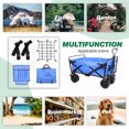thumbnail image 7 of Collapsible Heavy Duty Beach Wagon Cart Outdoor Folding Utility Camping Garden Beach Cart with Universal Wheels Adjustable Handle Shopping (Blue), 7 of 7