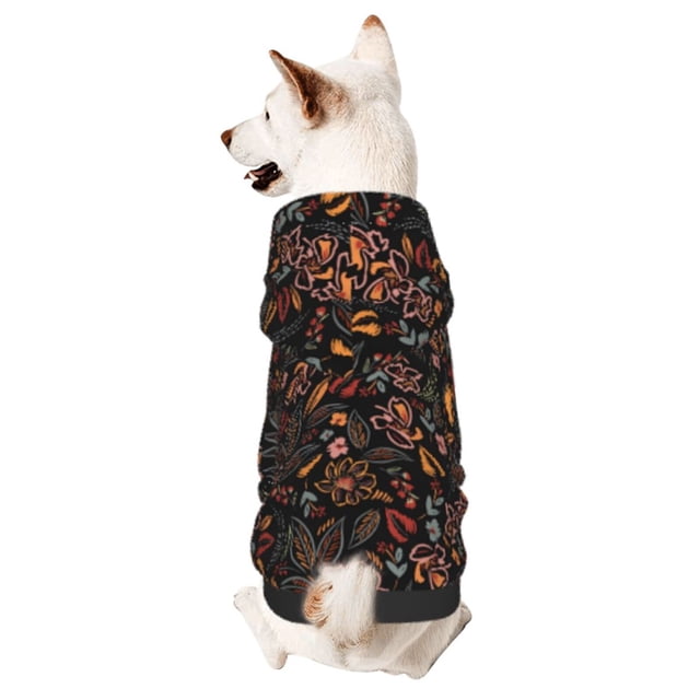 Balery Floral Sudadera con Capucha para Perros Pequeños – Ropa para Mascotas, Disfraz para Perros y Gatos, Ideal para Fiestas y Cosplay-Medium