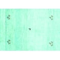 thumbnail image 1 of Ahgly Company Machine Washable Indoor Rectangle Solid Turquoise Blue Modern Area Rugs, 2' x 5', 1 of 4