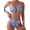 Blue Floral, variant on Women's Two Piece Bikini Sets O Ring Front Top Ditsy Floral Triangle Swimsuits Cheeky Bathing Suit