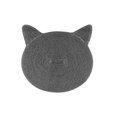 thumbnail image 1 of IH Casa Decor Braided Cotton Cat Shape Mat Charcoal Gray, 1 of 2