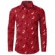 thumbnail image 1 of Camisas con botones para hombre con estampado 3D blusas de manga larga a la moda blusas para fiestas navideñas ropa de calle para parejas de Año Nuevo, 1 of 6