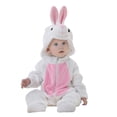 thumbnail image 1 of Unisex Baby Animal Costume Winter Autumn Flannel Hooded Cosplay Jumpsuit, 1 of 4