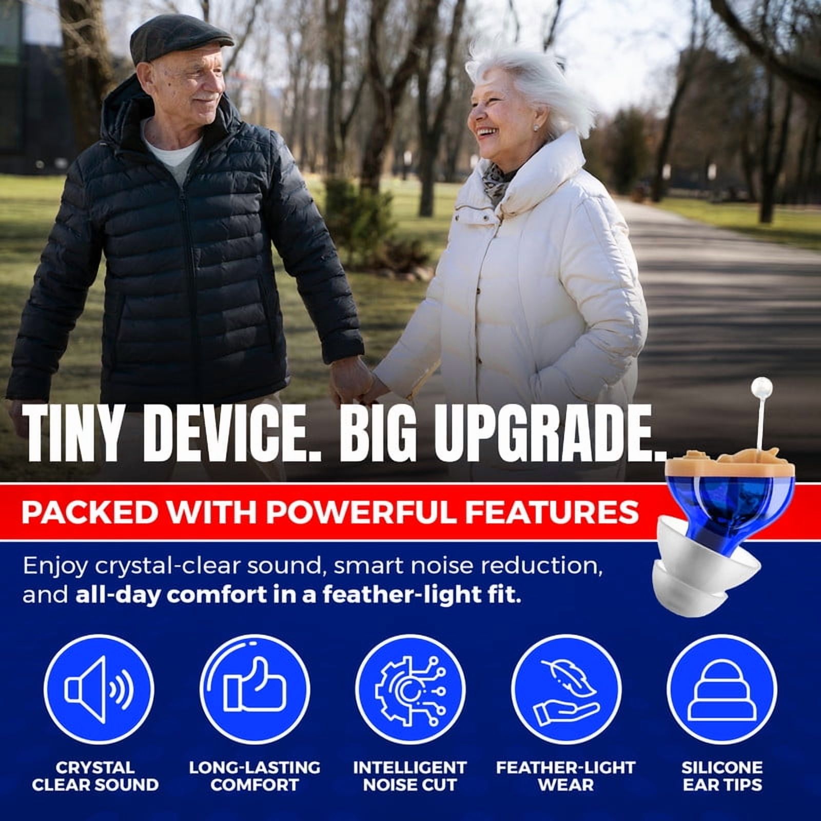 MEDca Premium Digital Hearing Amplifier - Invisible in Canal (CIC) in-Ear Blue