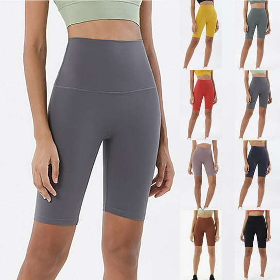 Xunlbb Shorts for Women Yoga Leggings Woman Solid Color Elastic High Waist Lift The Hip Yoga Five Cents Pants S-XL on Clearance