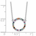 thumbnail image 3 of Sterling Silver Rhodium-Plated Polished Multi-Color Circle Cz Necklace Made In China -Jewelry By Sweet Pea, 3 of 7