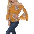 thumbnail image 2 of White Mark Women's Printed Smocked Neckline Top, 2 of 4