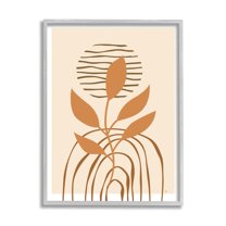 Stupell Industries Earthy Boho Plant Botanical & Floral Painting Gray Framed Art Print Wall Art, 11 x 14