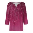 thumbnail image 2 of Womens Tops Summer Plus Size Shirts For Women V Neck 3/4 Sleeve Tops Floral Print Tees Tunic Casual Blouses, 2 of 5