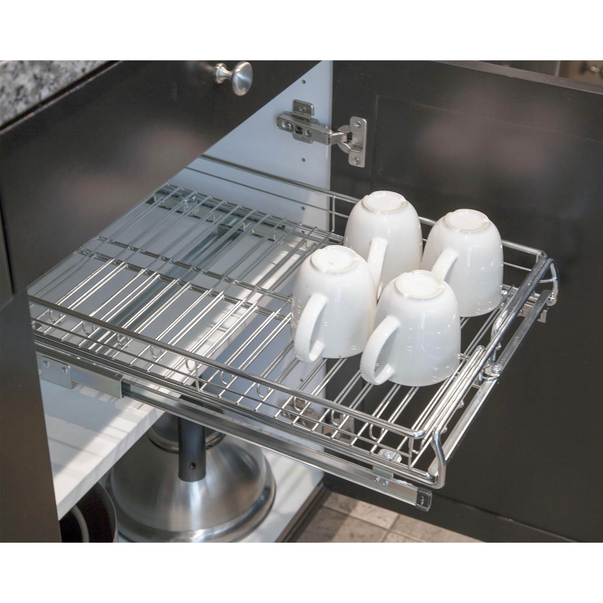 Origami Steel Sliding Pullout Drawer & Cabinet Organizer, Adjustable 13"-21" Width, 2 Pack