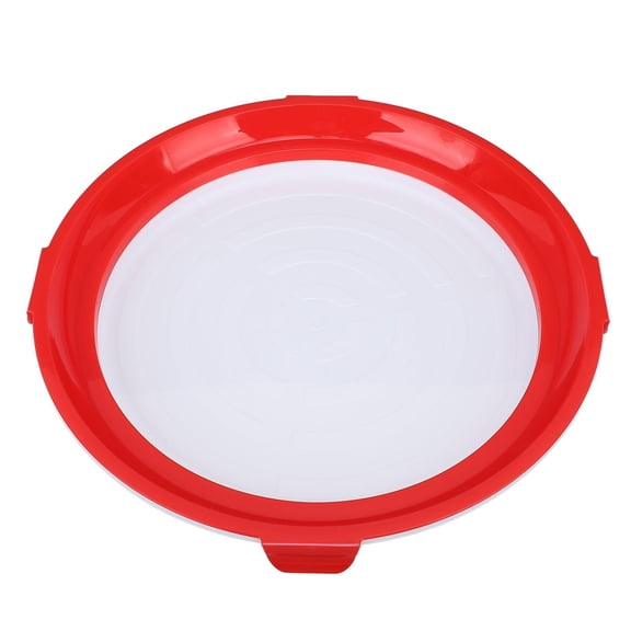 BIMZUC Reusable Vacuum‑Seal Food Tray – Round, Red, Stackable, Multi‑Use Kitchen Storage for Fridge, Freezer, Picnic