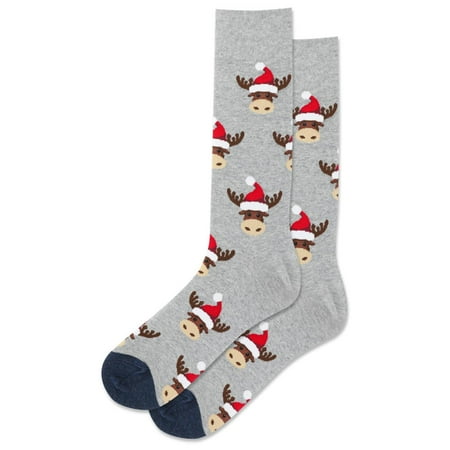 

Hot Sox Men s Moose Head Socks 1 Pair Grey Heather Men s 10-13 Shoe