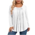 thumbnail image 1 of Mujeres de Manga Larga Tops Casual de Moda Gradiente Impresión Cuello Redondo Plegado Tamaño Superior para Uso Diario Y de Fiesta, 1 of 5