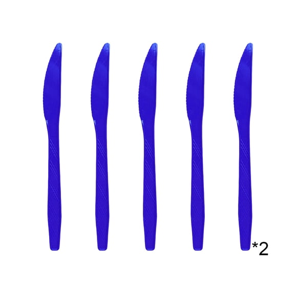 10 Pack Independence Day Party Cutlery Set Blue Plastic Forks And Spoons Disposable 6.3 Inch