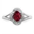 thumbnail image 5 of Sterling Silver Rhodium-plated Diamond & Created Ruby Ring, 5 of 6