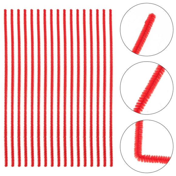 BESTYASH 300 Pcs Bâtons d'Artisanat Bâton Torsadé Rouge Polyester pour et Jouets