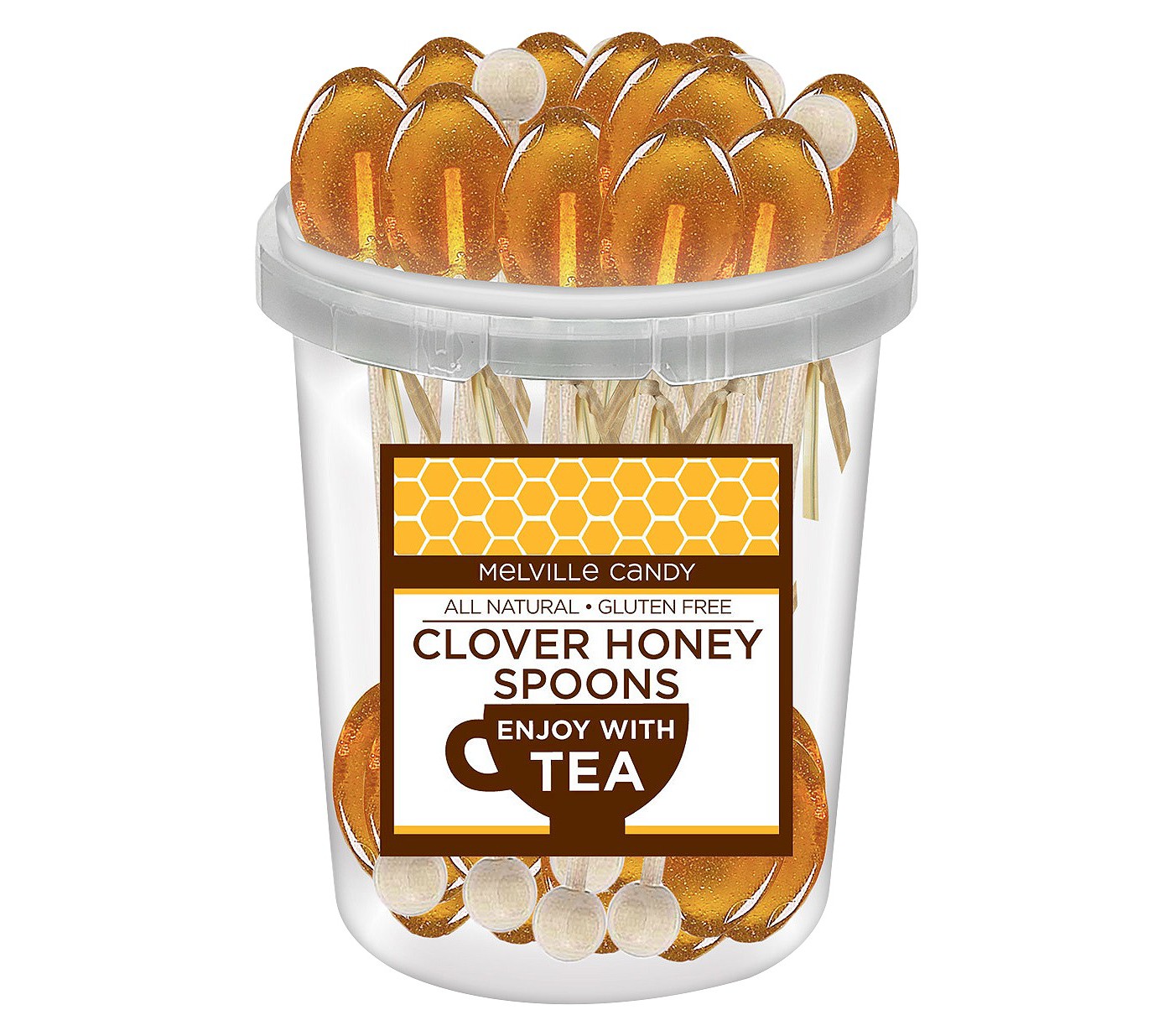 Melvilles Gourmet Hot Beverage Complements Clover Honey Spoons Stirrer