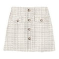 thumbnail image 3 of Dpytoraw Women Skirt High Waist A Line Woven Mock Button Front Mini Skirt Women’s Button Down Denim Skirt White, 3 of 5