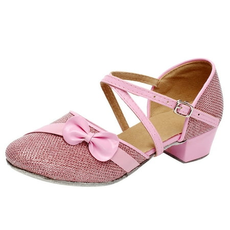 

DNDKILG Children Girls Boy Dress Party School Wedding Flats Sandals Child Outdoor Spring Summer Fall Ballet Shoes Pink 4.5Y-15Y 30