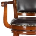 thumbnail image 4 of SAFAVIEH Gitano 46" Bicast Leather Bastool, Walnut/Brown, 4 of 9