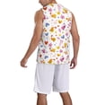 thumbnail image 2 of Pofeuu Cartoon Birds & Flowers Print Basketball Jersey, Shirts for Men Youth Basketball Jersey Crew Neck-XX-Large, 2 of 6