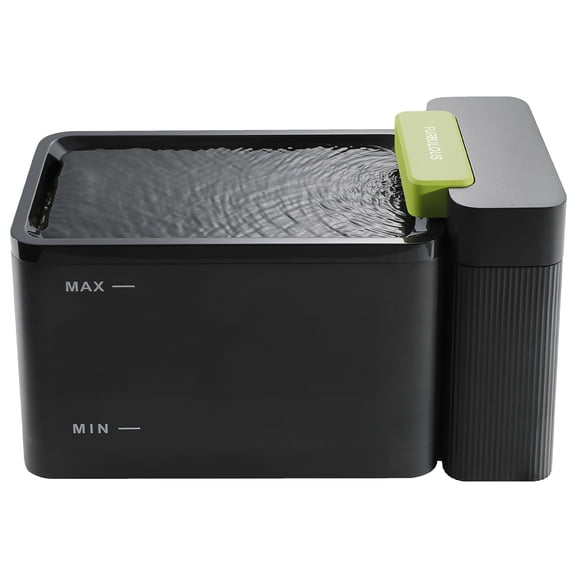 Furbulous 316 Stainless Steel Automatic Water Fountain with Ultrafiltration Tech, 3.3L Large Bowl, Ultra-Quiet Operation, BPA-Free Dish Two Modes Water Dispenser for Cats/Medium Dogs/Pets (Black) C97