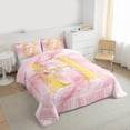 thumbnail image 3 of Homewish Pink Initial Letter H Queen Comforter Set, Romantic Anniversary Rose Bedding Sets, Modern Fashion Marble Reversible Bedding Comforter Set, Super Cozy Room Decor, 3-Piece, 3 of 8