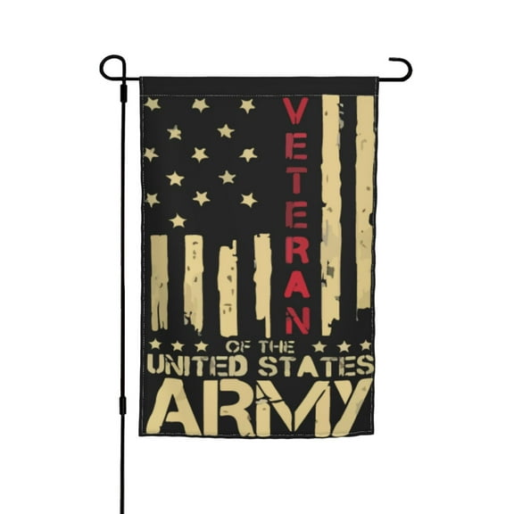 Patriotic Us Army Veteran Red Line American Flag Double Garden Flags 12x18 Inch Suitable For Courtyard Lawn Holiday Home Outdoor Decoration Flag