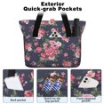 thumbnail image 2 of Tote Bag for Women - Pioneer Flower Shoulder Bag - Large Utility Work Duffle Bag with Zipper Handbag for Travel, Work, Sprots, 2 of 5