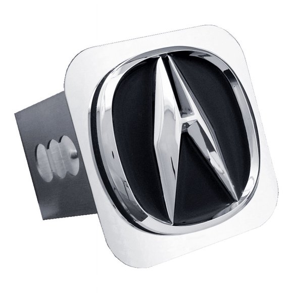 Automotive Gold Trailer Hitch Cover T.ACU.C Fits 2 Inch Receiver; Black Fill Acura Logo; Chrome; Stainless Steel
