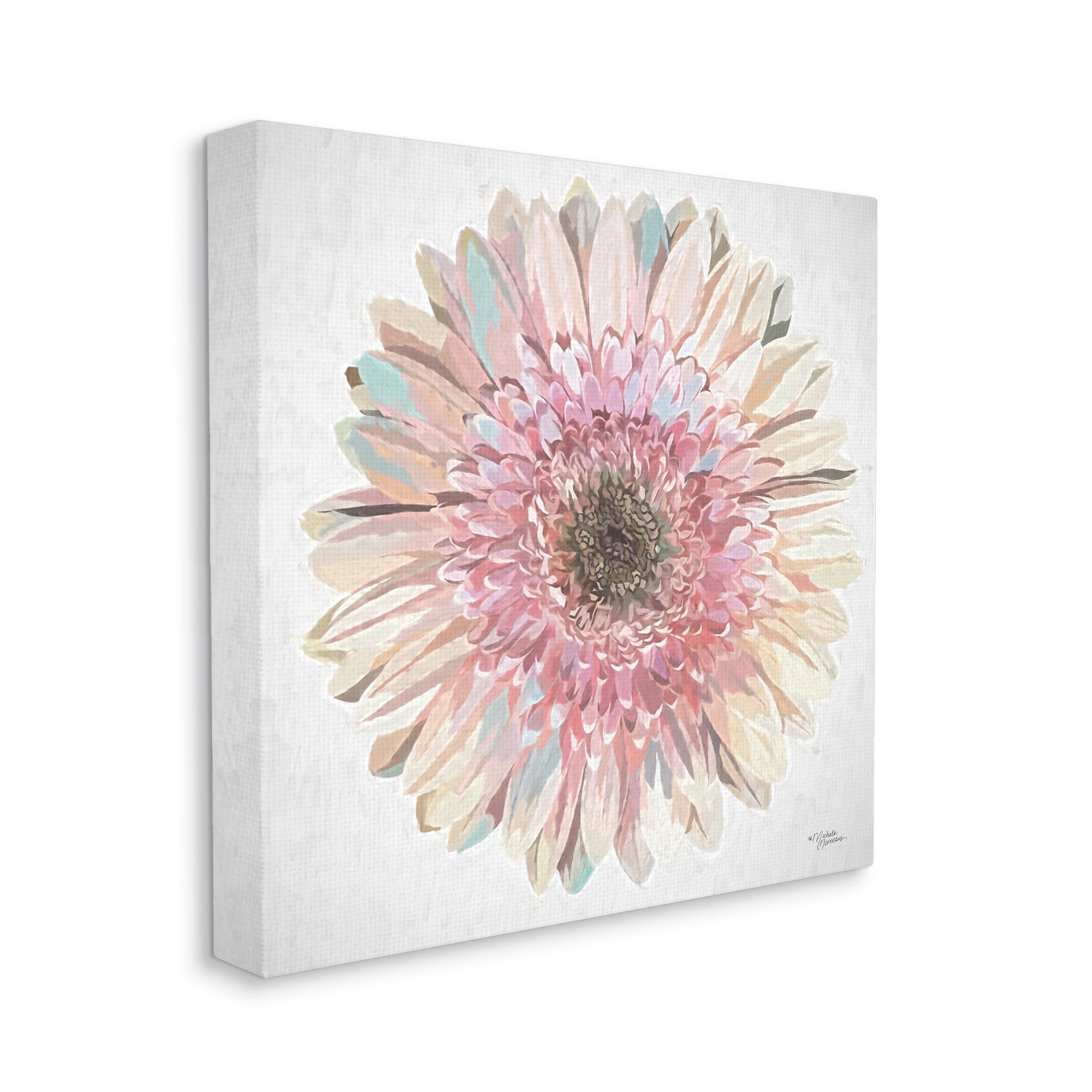 Stupell Industries Round Daisy Petal Design Flower Blossom Illustration Graphic Art Gallery Wrapped Canvas Print Wall Art, Design by Michele Norman