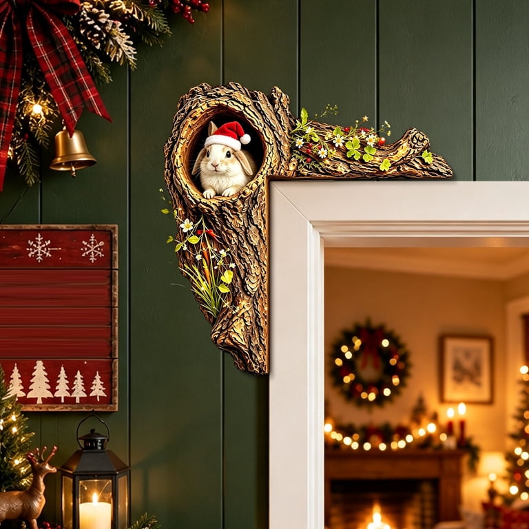 VANLOFE Forest Tree Hole Door Corner Decor L Shape Door Frame Ornament ...
