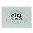 thumbnail image 1 of Feminist Cutting Board, Typography Girl Power Phrase and Hand-Drawn Style Floral Wreath Print, Decorative Tempered Glass Cutting and Serving Board, Small Size, Multicolor, by Ambesonne, 1 of 1