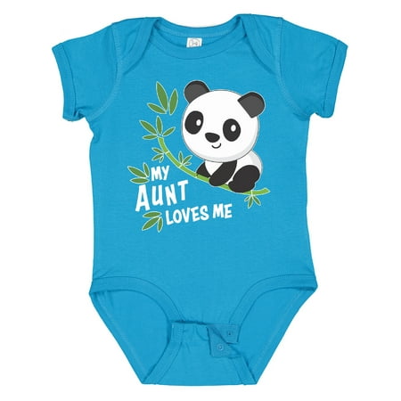 

Inktastic My Aunt Loves Me- Cute Panda Gift Baby Boy or Baby Girl Bodysuit