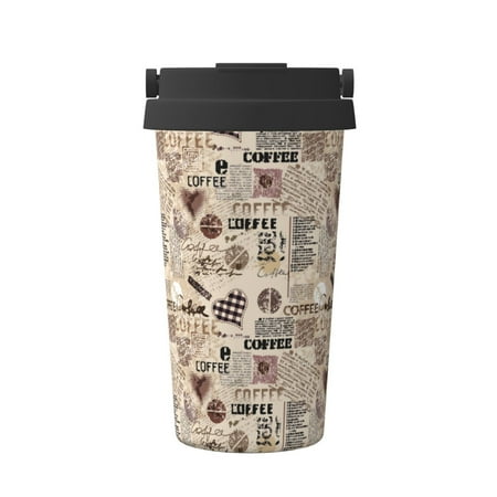 

Ocsxa Abstract Coffee Print Carry Insulated Coffee Mug Insulated Tumbler Reusable Insulated Cold Brew Iced Coffee Cup Thermos Gifts for Women Men Him Her