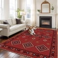 thumbnail image 2 of Large Area Rugs for Living Room Bedroom, Red Boho 8'x10' Rug Washable Carpet Runner Indoor Outdoor, Country Tribe Ethnic Geometric Stripes Art Non Slip Floor Mats Rug for Kitchen, Patio, 2 of 8