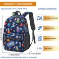 thumbnail image 3 of Space Cat and Galaxy Black Pattern 17" Waterproof Oxford School Backpacks for Teens, S-Shape Padded Straps, for School, Travel, Hiking, Camping, 3 of 5