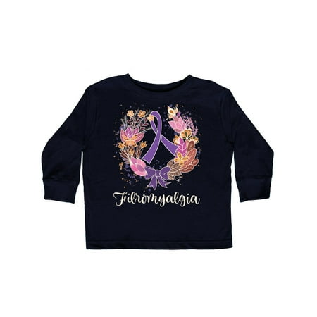 

Inktastic Fibromyalgia Awareness Ribbon Wreath Gift Toddler Toddler Girl Long Sleeve T-Shirt