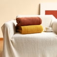 thumbnail image 4 of Elegante decoración para el hogar, manta de franela polar súper suave al tacto para todas las estaciones, 130 x 230 cm de lana tejida beige, ligera y resistente a las arrugas, adecuada para viajes de, 4 of 4