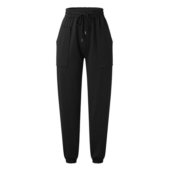 Aayomet Cargo Pants Women Womens Joggers with Pockets - High Waist Yoga Pants Workout Tapered Sweatpants Women's Lounge Pants,Black XXL
