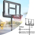 thumbnail image 4 of 44" Basketball Hoop Outdoor, SEGMART 4.9 ft-10 ft Adjustable Basketball Goal, Portable Basketball Hoop With Shatterproof Backboard, Kids Basketball Hoop With Wheels, Stable Base, 4 of 10