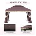thumbnail image 4 of Outsunny 9.2 ft x 12.8 ft Patio Gazebo, Aluminum Frame for Outdoor, Coffee, 4 of 10